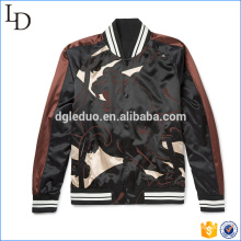 Print camouflage satin varsity jacket wholesale bomber jacket men